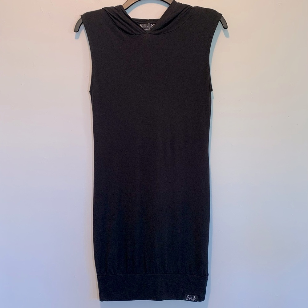 KillStar Hooded Sleeveless Black Mini Dress Tunic - Picture 8 of 8
